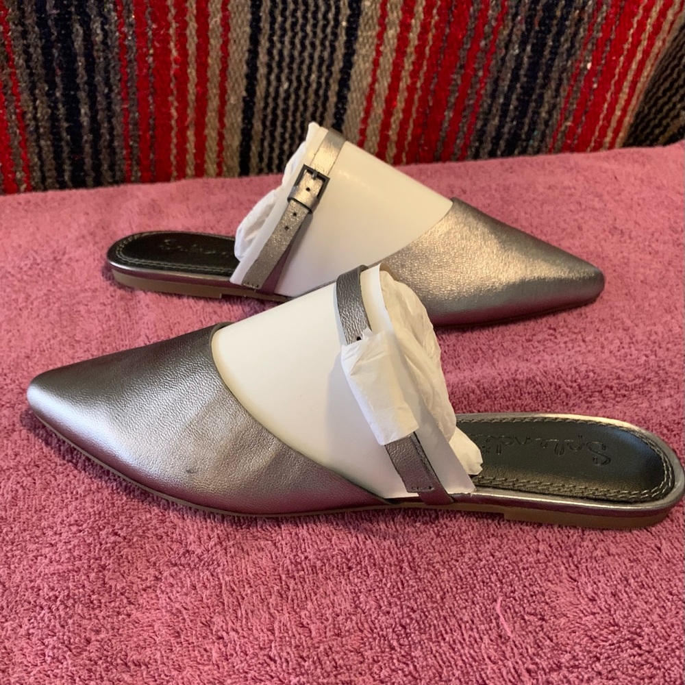 Splendid Latisha Flats Pewter/Silver flats Mary Jane mule pointed toe size 7.5 - Picture 4 of 7